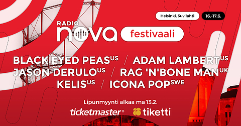 Adam Lambert ja Black Eyed Peas tähdittävät Radio Nova -festivaaleja -  mukana myös muita huippuartisteja - Viihde 