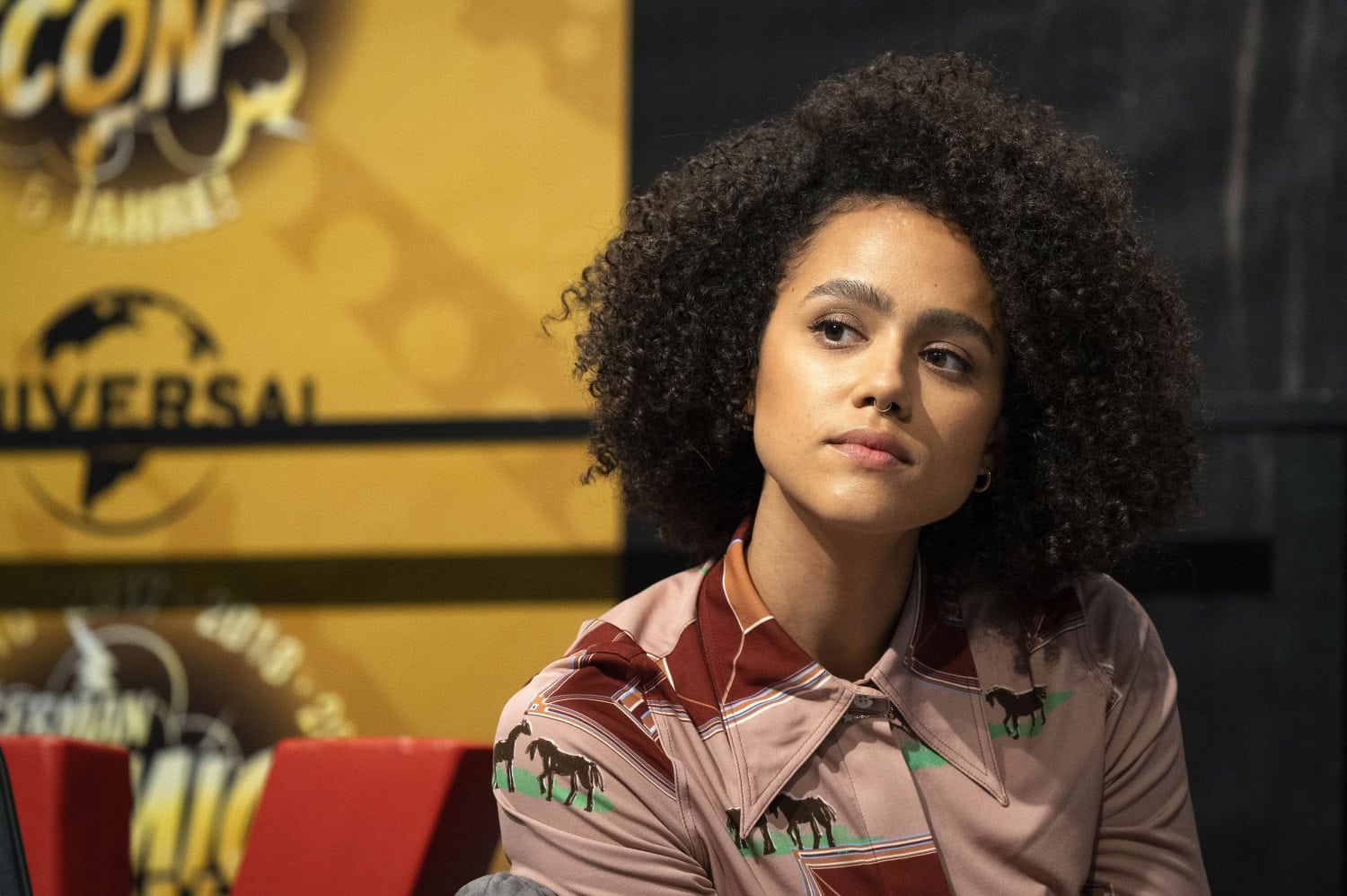 Näyttelijä Nathalie Emmanuel esitti Missandei-hahmoa.