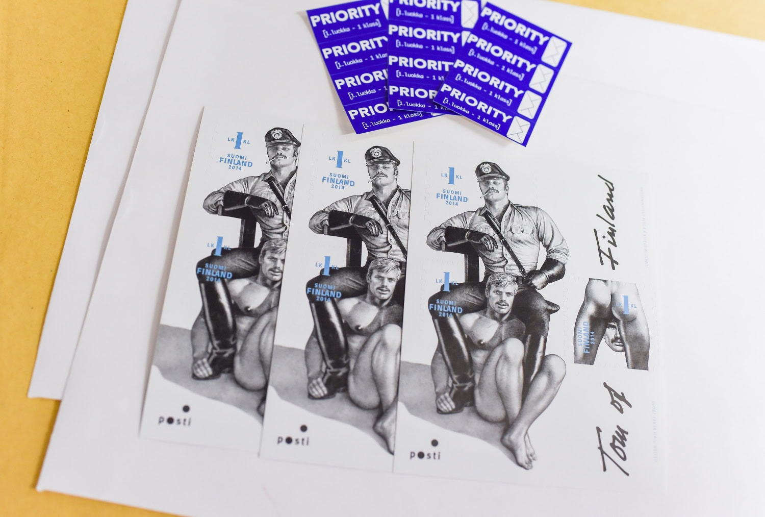 Tom of Finland -postimerkit tulivat myyntiin vuonna 2014.