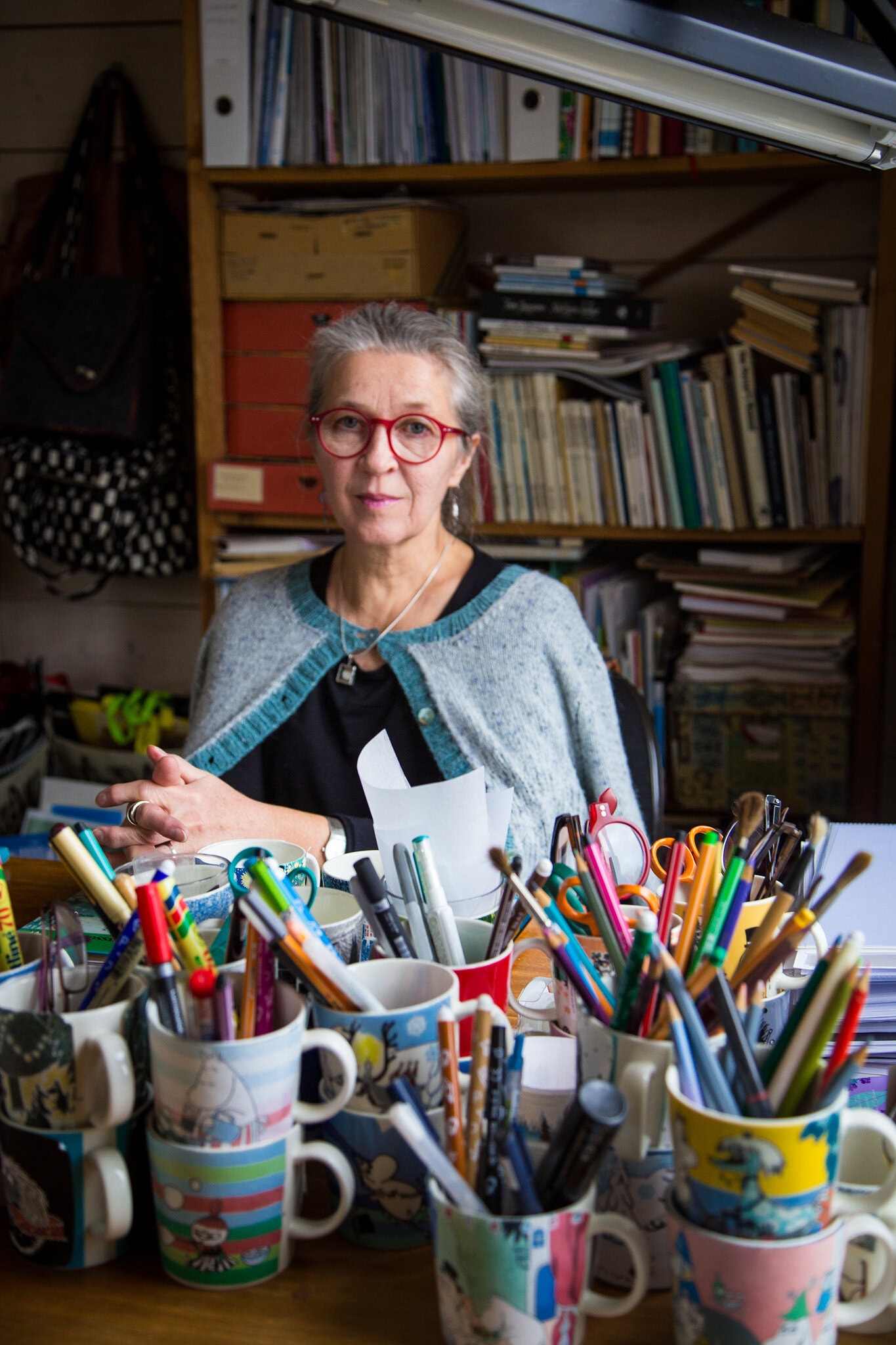Tove Slotte on kuvittanut 91 muumimukia.