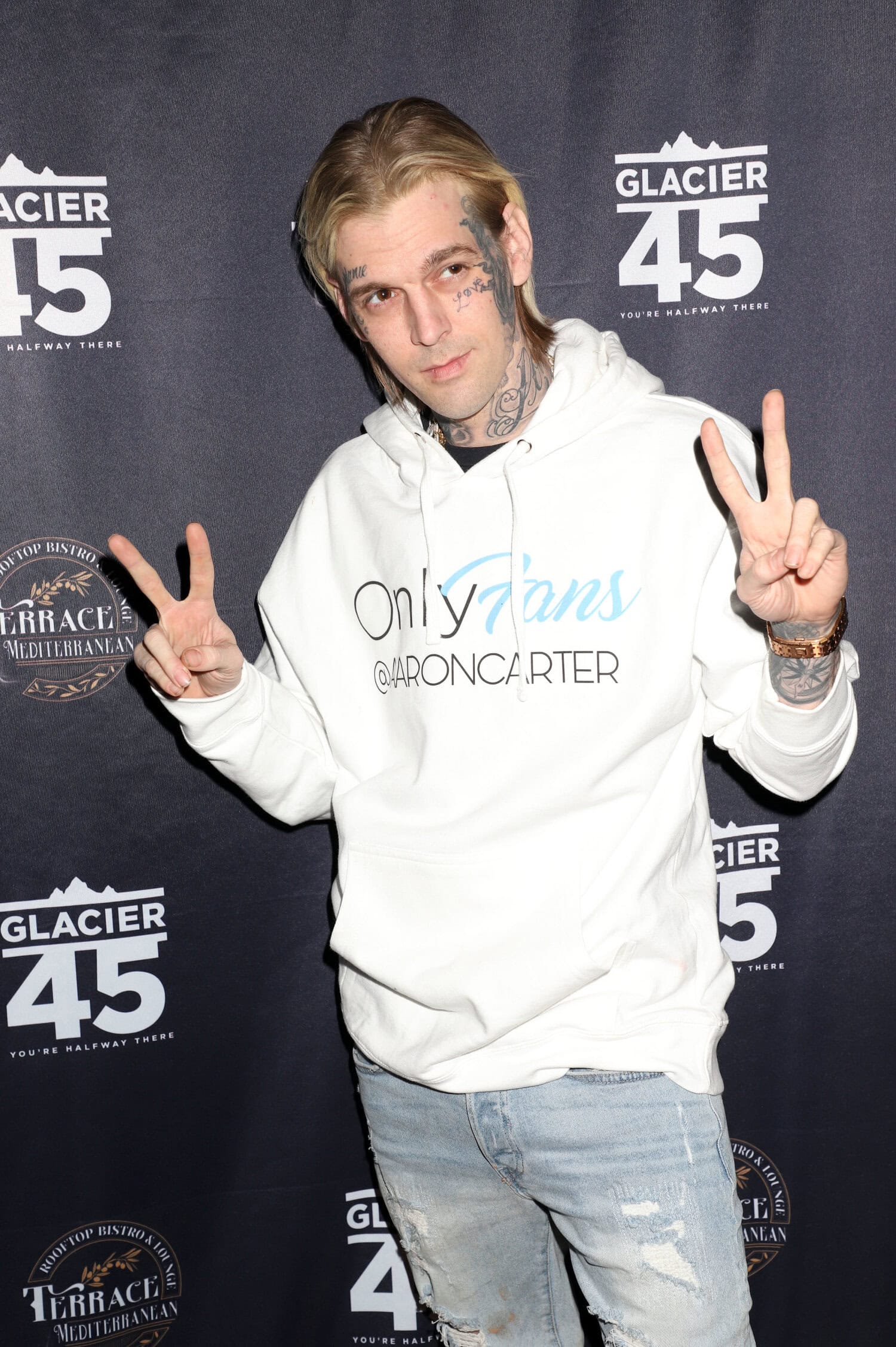 Aaron Carter helmikuussa vuonna 2022.