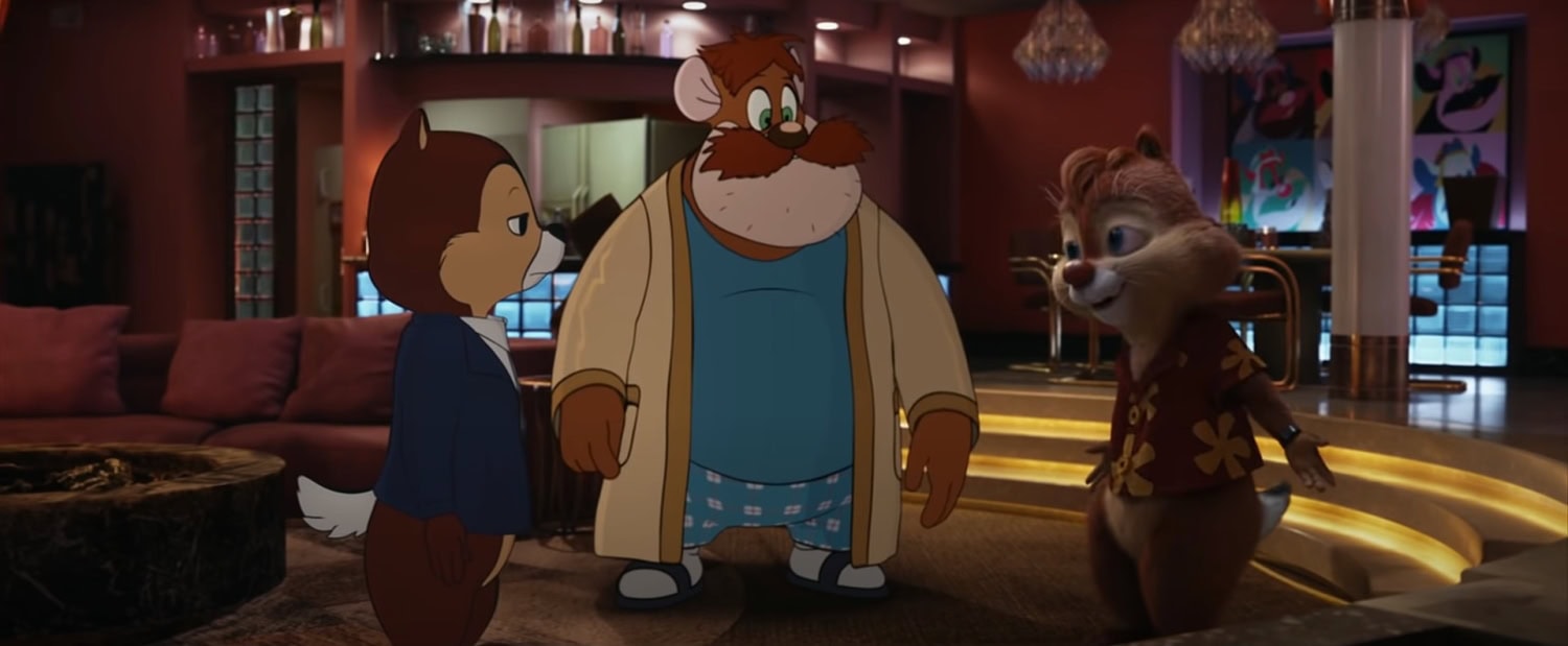 Tiku (vas.) ihmettelee Jaska Juustolan (kesk.) kanssa Takun (oik.) CGI-leikkausta.