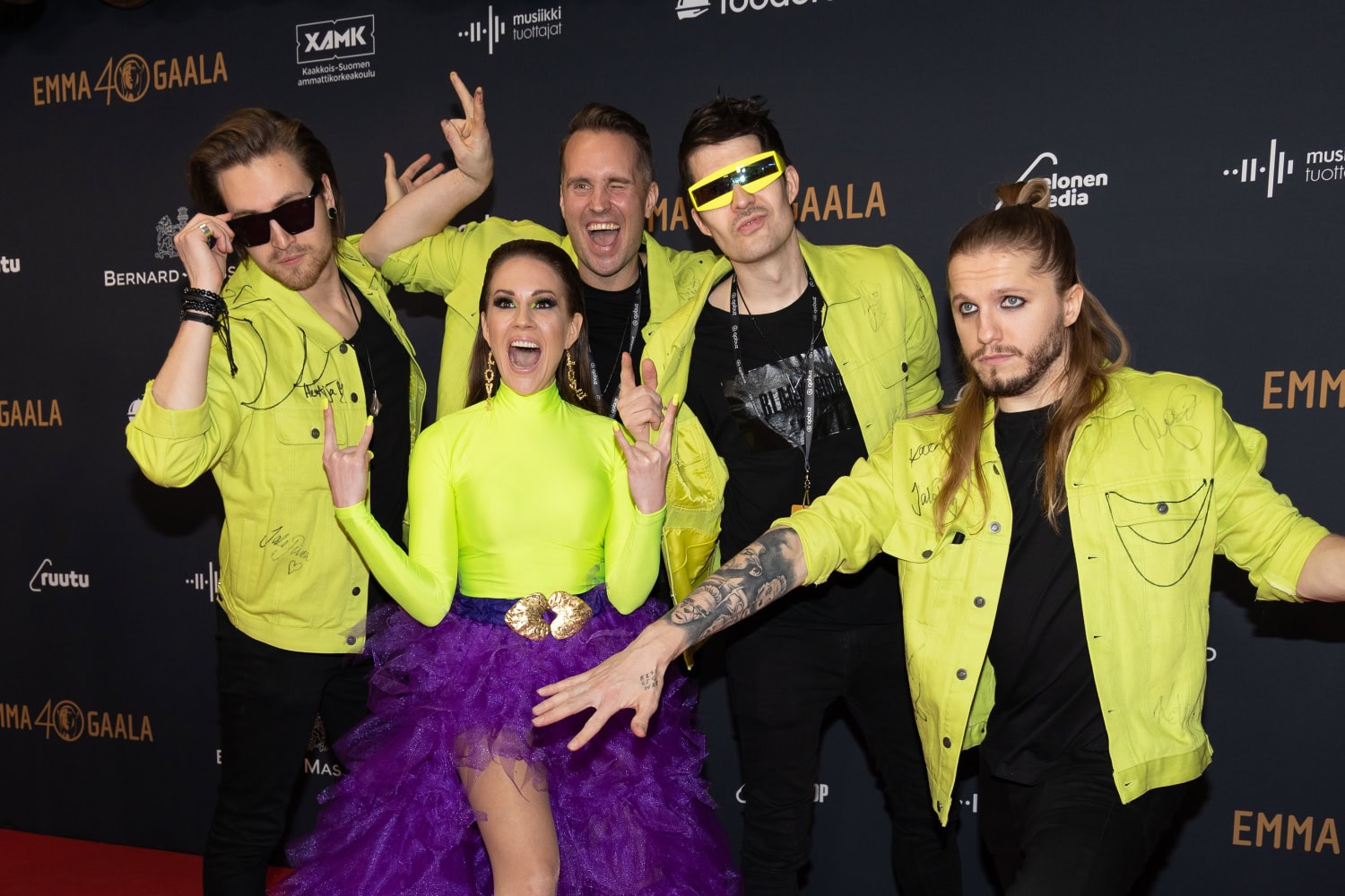 Portion Boys juhli Emma Gaalassa aiemmin helmikuussa. Mikael ja Tiina Forsby ovat kuvassa toisena vasemmalta.