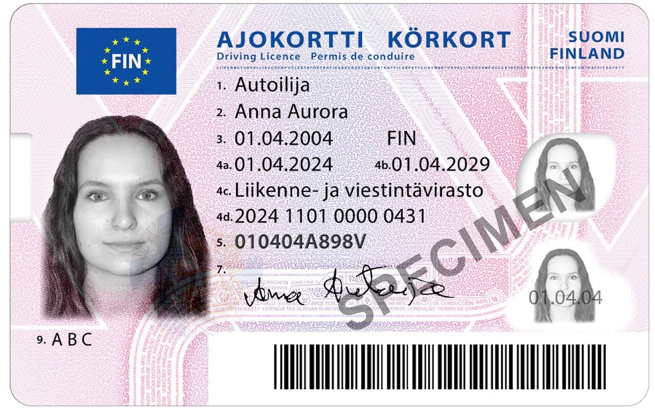Tältä uudistettu ajokortti näyttää.