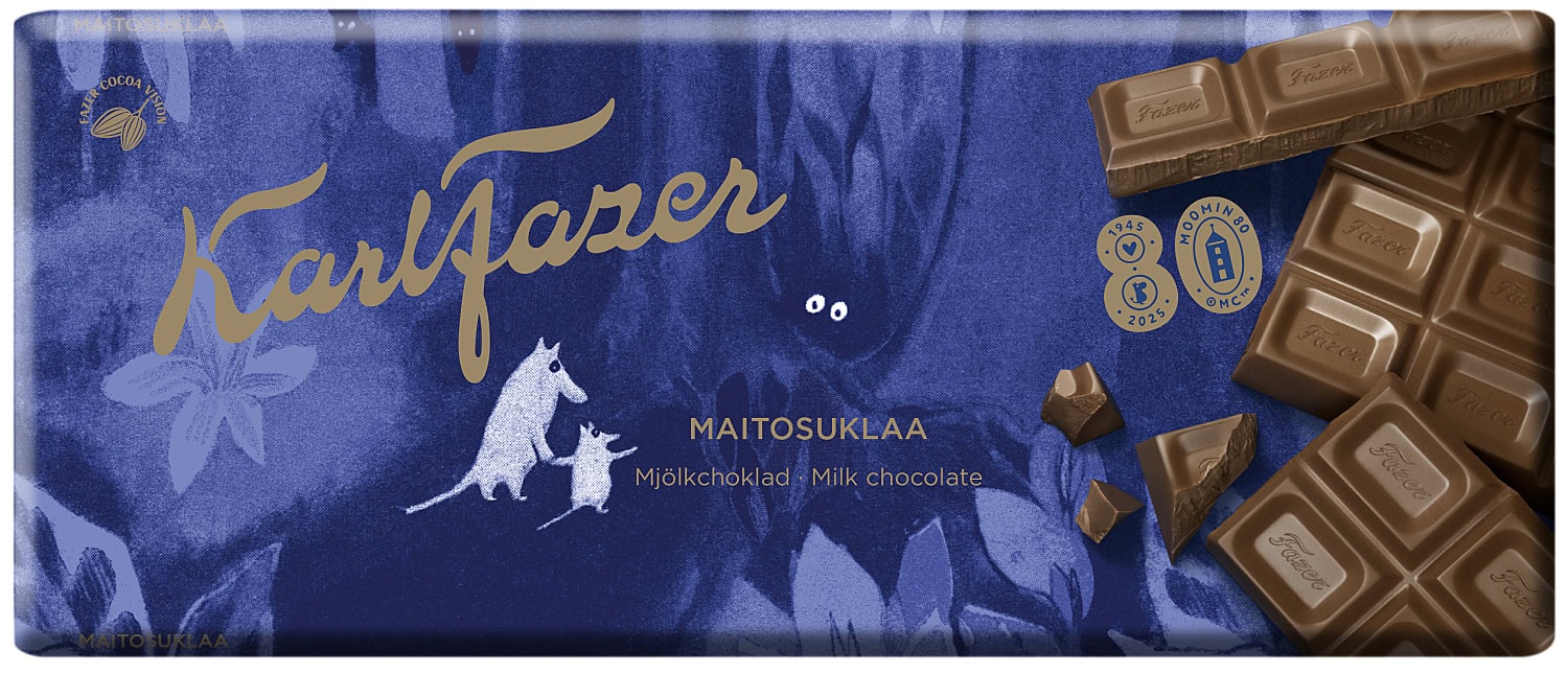 Tältä näyttää rajoitetun erän Fazerin Sininen -juhlakääre. Kuva: Fazer