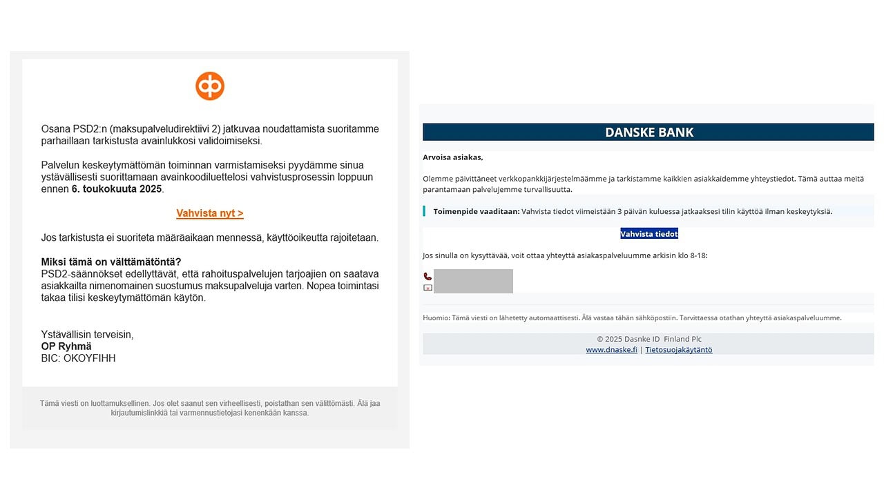 Tältä viestit näyttävät.