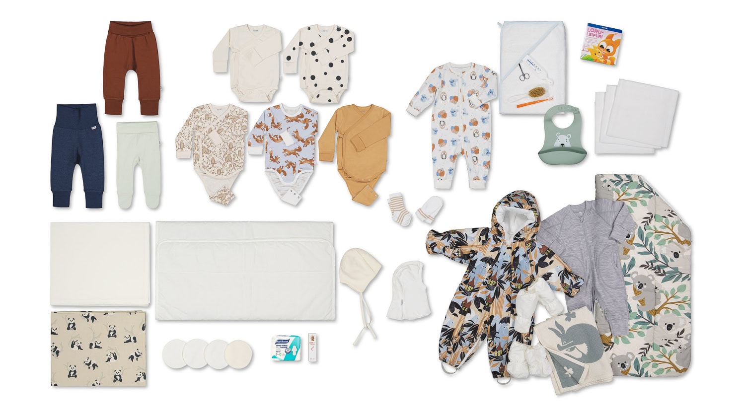 Tältä pakkauksen tuotteet näyttävät.