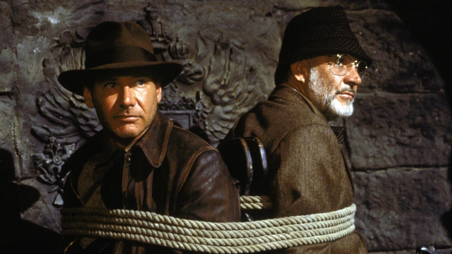 Harrison Ford (vas.) ja Sean Connery elokuvassa Indiana Jones ja viimeinen ristiretki.