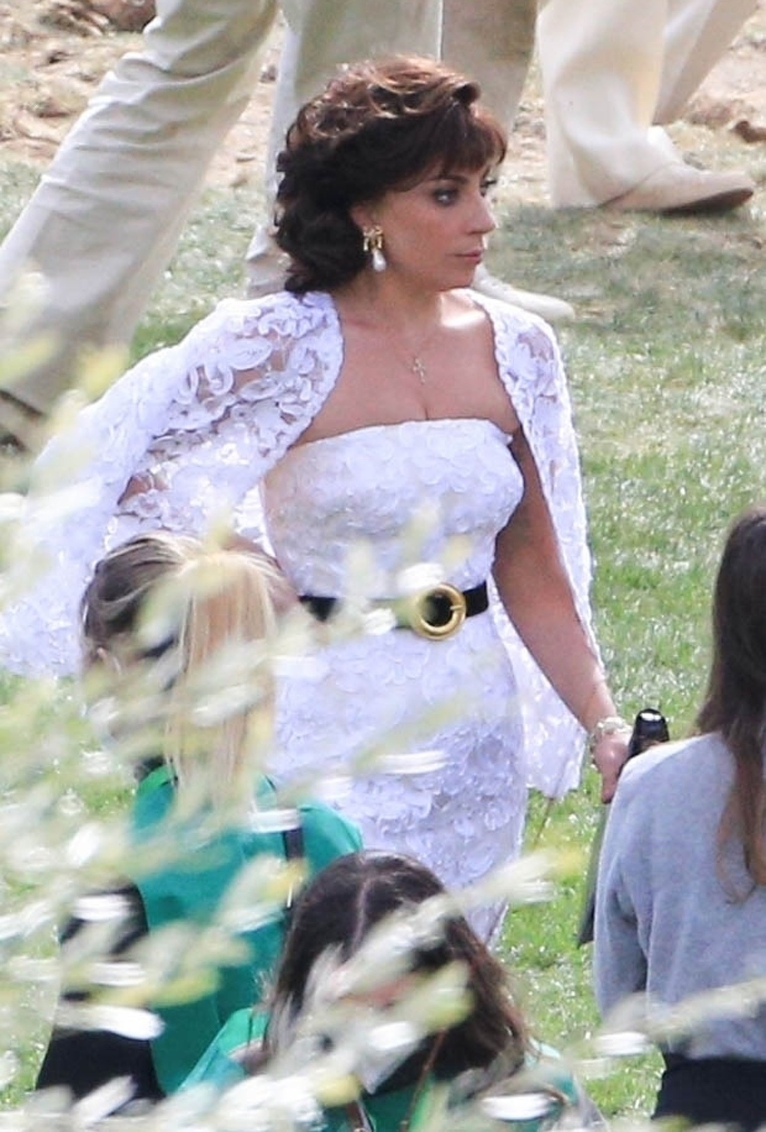 Lady Gaga kuvattuna House of Gucci -elokuvan kulisseissa.