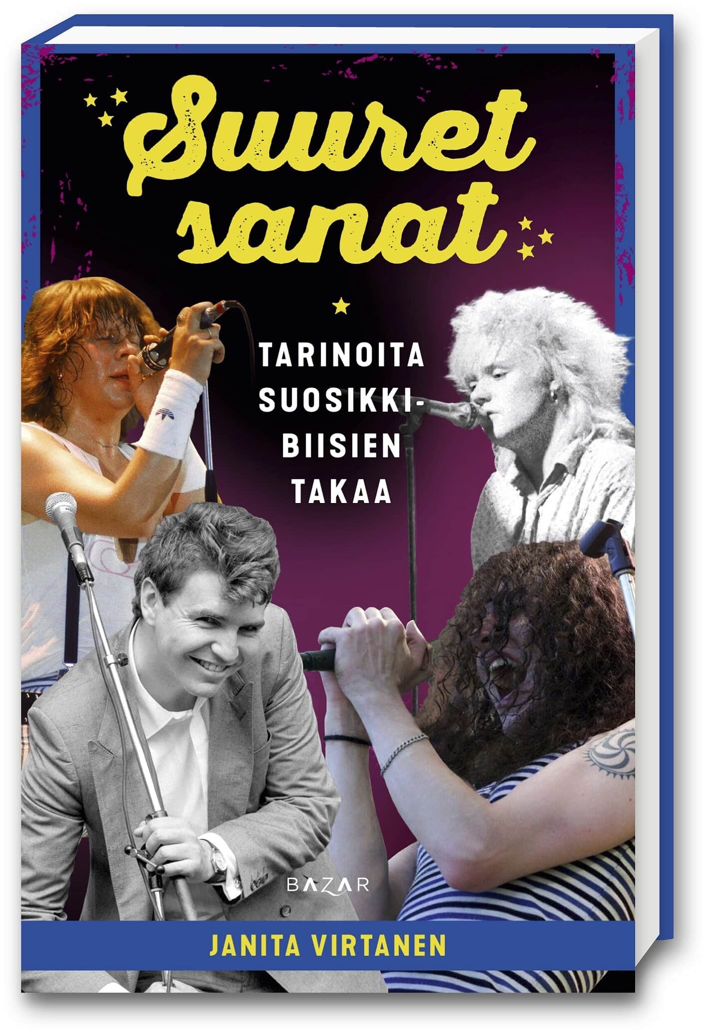 Suuret sanat -kirjassa tutustutaan suomalaisiin hitteihin. Tunnetut lauluntekijät muistelevat kappaleiden syntyä ja kertovat sanoitusten taustoista.