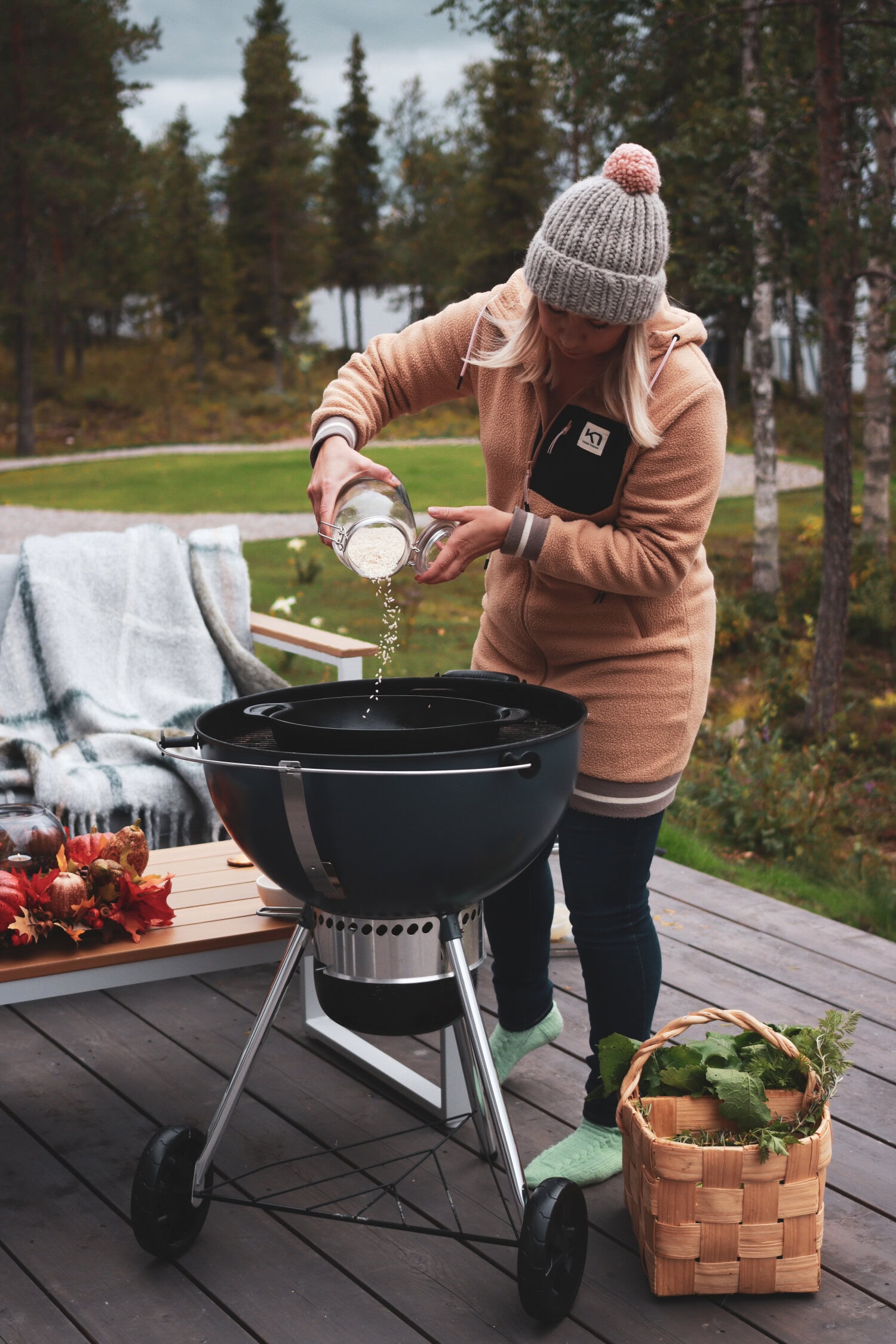 Risotto on helppo valmistaa myös grillissä.