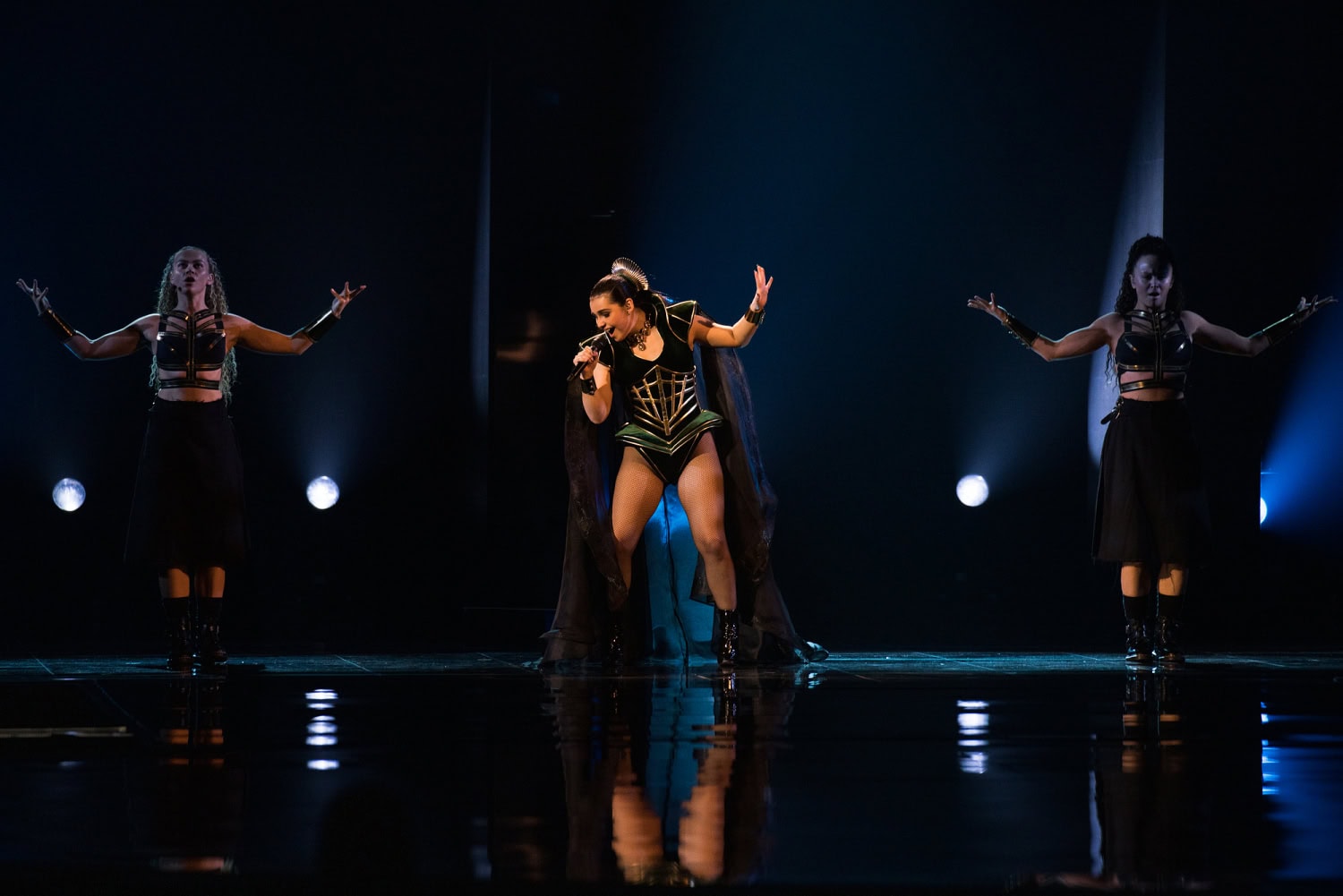 Alessandra ensimmäisissä euroviisuharjoituksissaan Liverpoolissa.