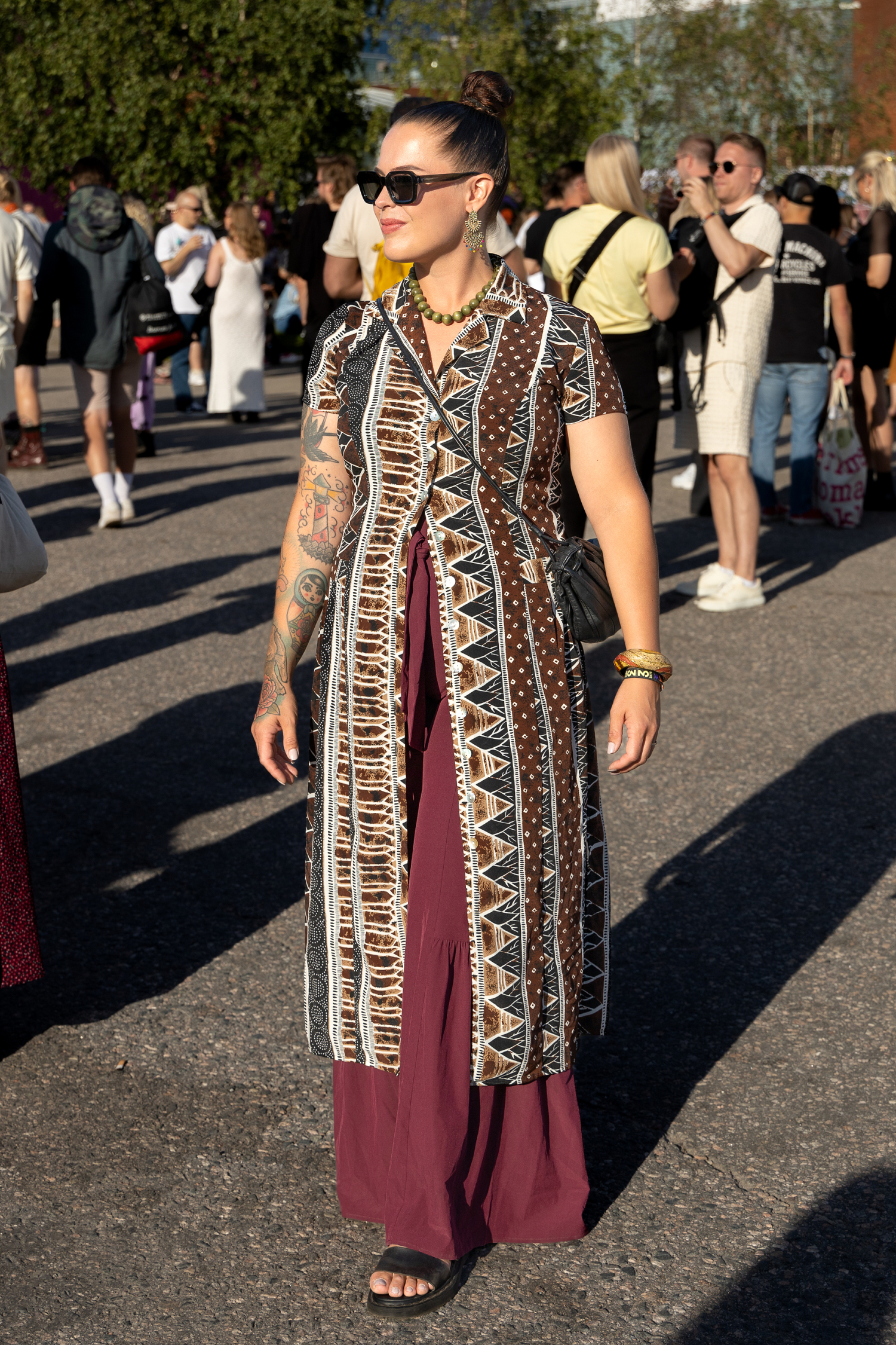 Jasmin Nevalaisen asussa sävyt sointuivat toisiinsa.