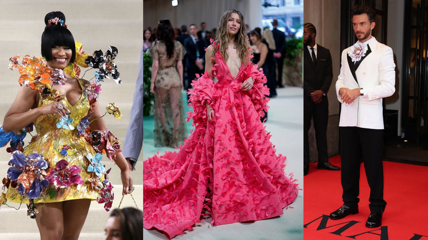 Kuvassa Nicki Minaj, Jessica Biel ja Jonathan Bailey.