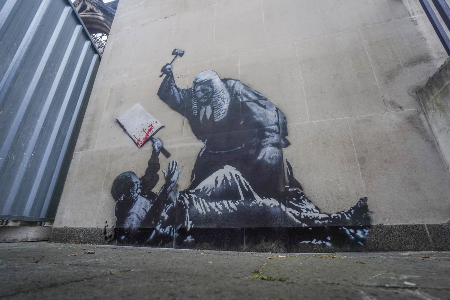 Tältä Banksyn maalaus näytti.