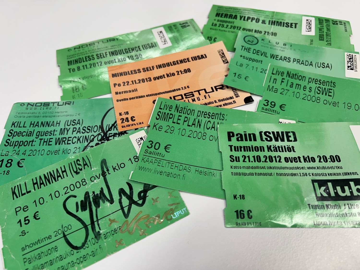 Reilu kymmenen vuotta sitten keikkalippuja sai murto-osalla nykyhinnoista.