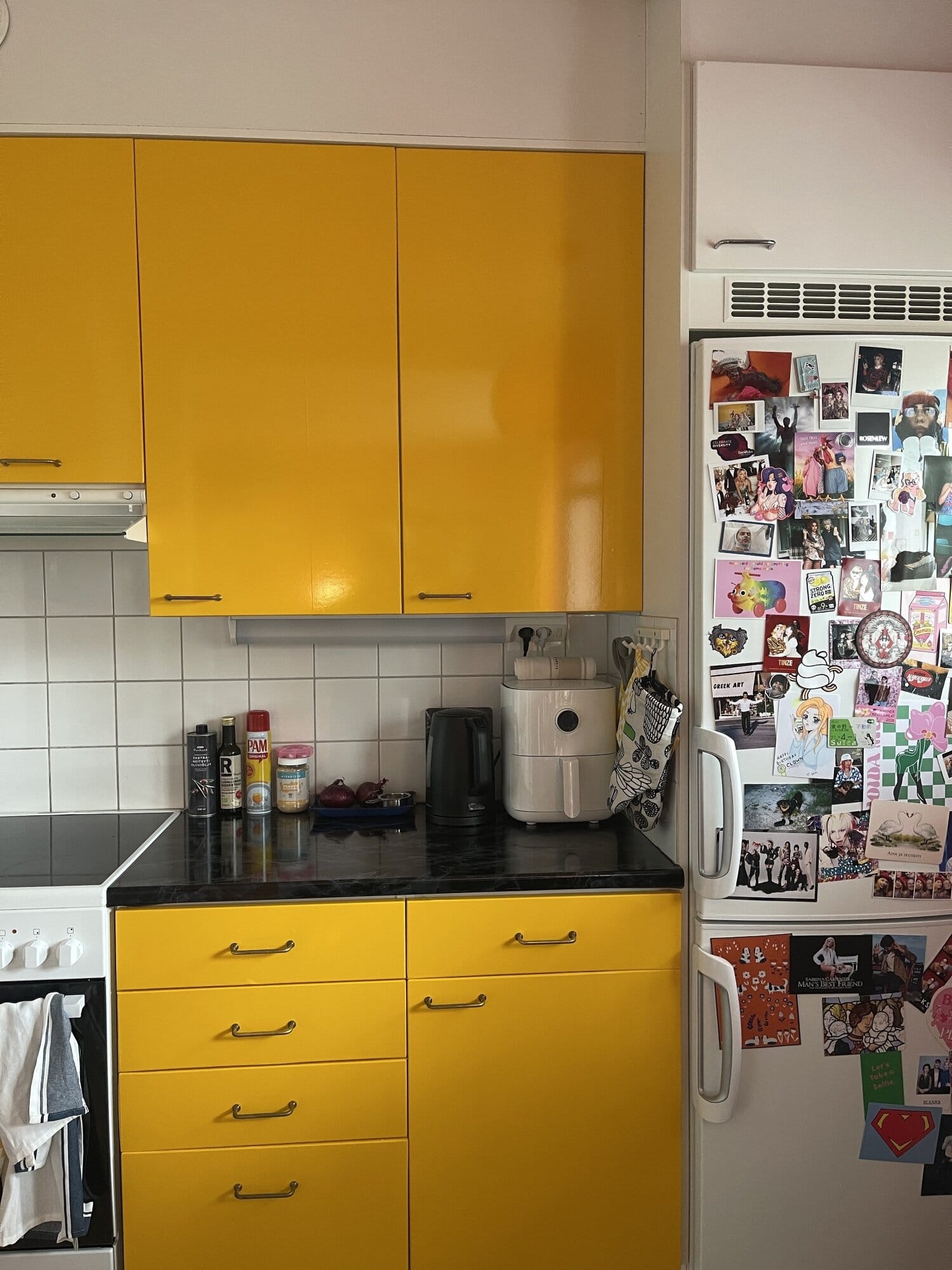 Jääkaapin ovi on hyvä esimerkki kodin yksityiskohtien runsaudesta.