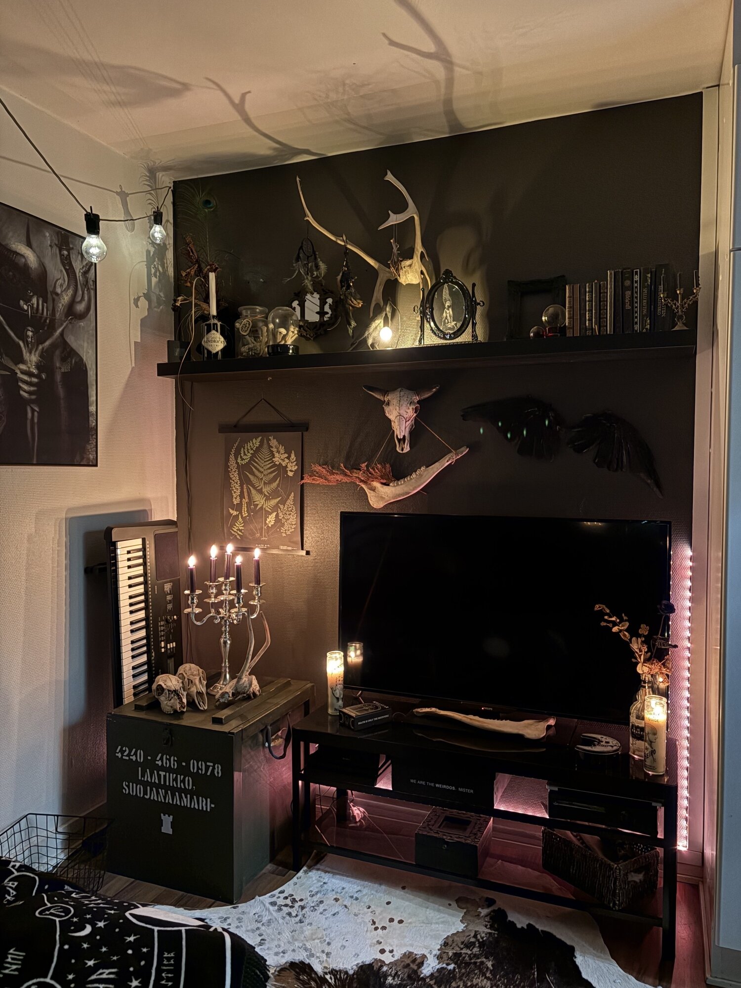 Iina Kolarin lempikohtia asunnossa on televisioseinä, joka on hänen mielestään kokonaisuutena onnistunut.