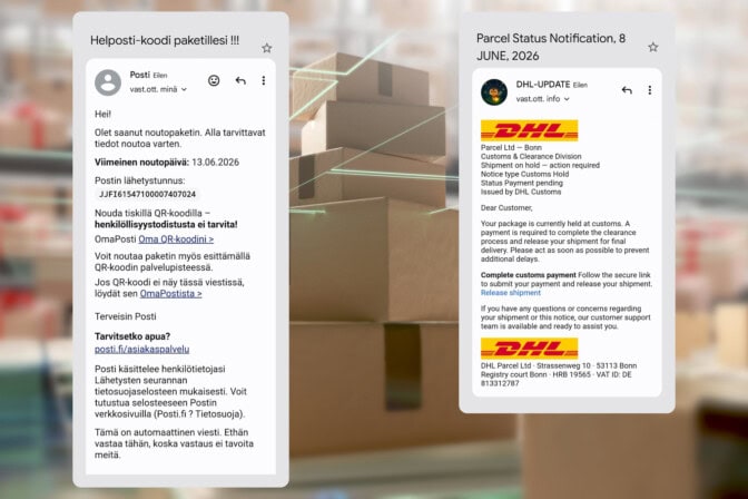 Uusi huijausaalto: Posti, DHL ja Suomi.fi nousseet huijareiden suosioon